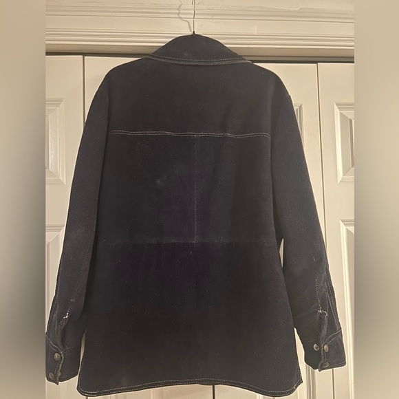 SOLD 
Navy Blue Suede Western shirt/jacket - Picture 4 of 6